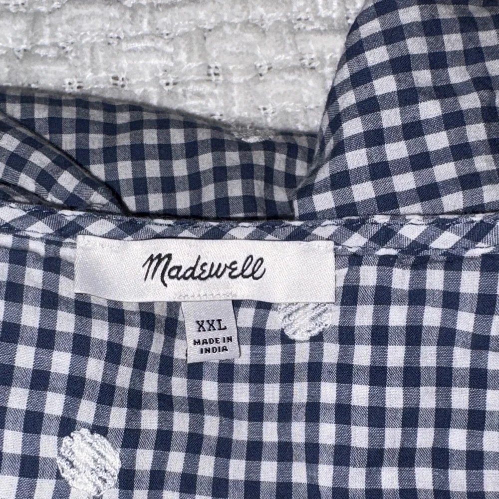 Gently Loved Embroidered Gingham Faux-Wrap Tie-Waist Midi Dress by Madewell - Picture 11 of 16